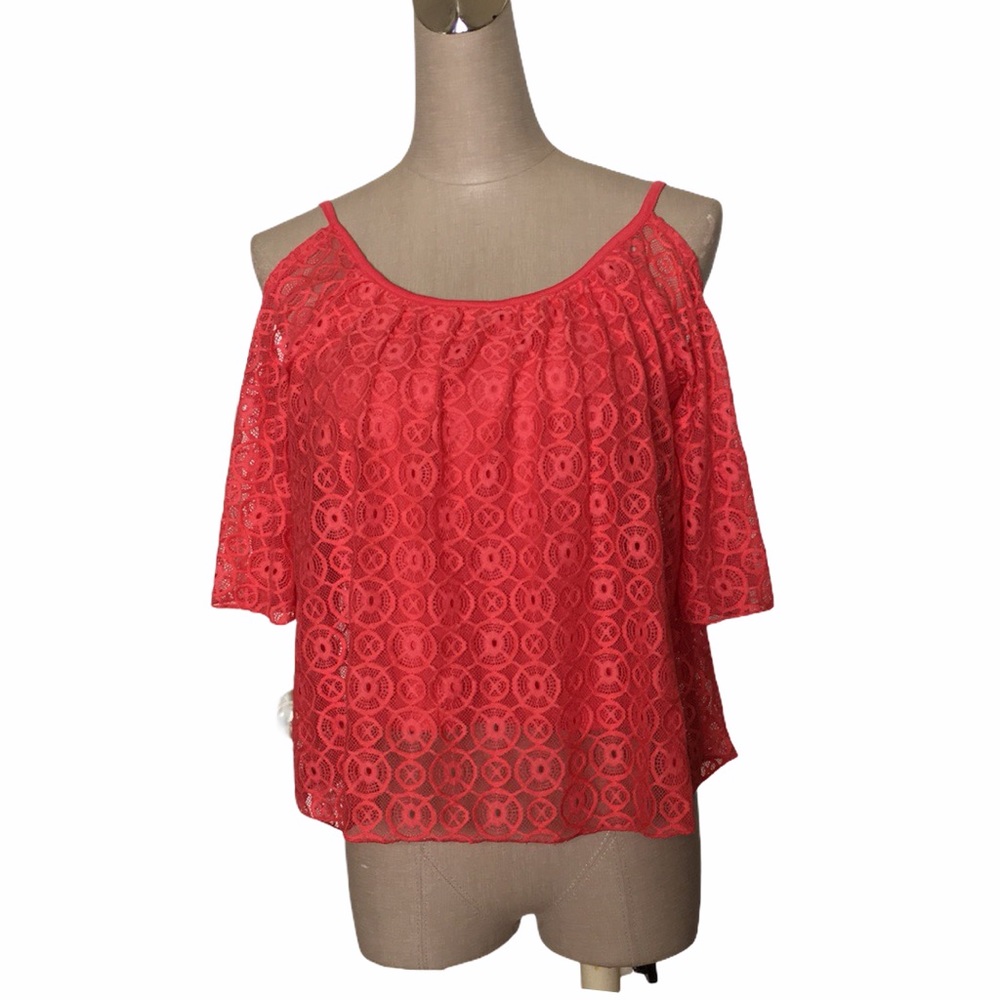 It's Our Time Women’s Coral Crop Top Sz M